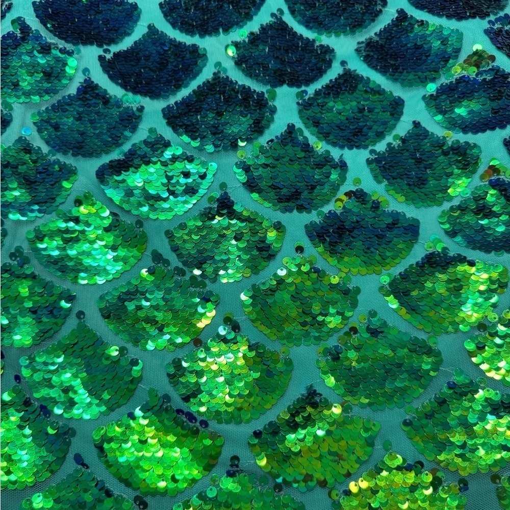 Disney Princess Ariel Little Mermaid Green Sequin Dress Size 5/6 - Picture 2 of 7